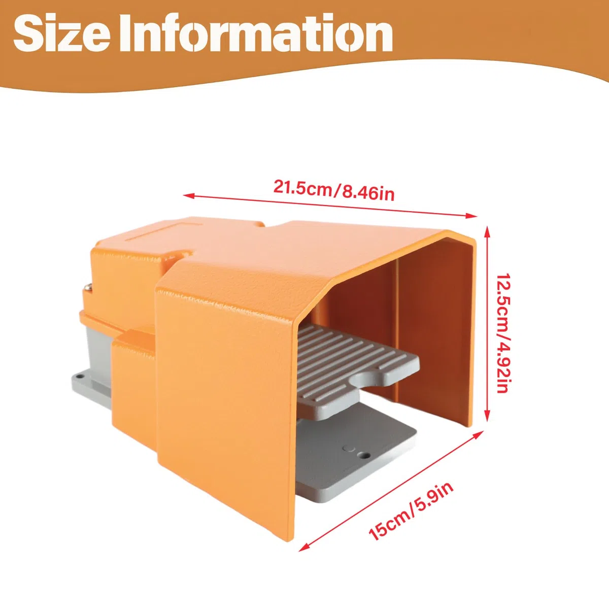 Interruptor de Pie para Máquinas Herramienta, Almohadillas de Base Antideslizantes, Interruptor de Pedal de Máquina de 250 V 10 A Aleación de Aluminio Resistente Al Aceite