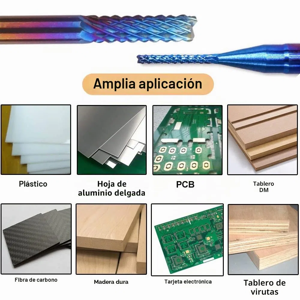 ASNOMY Fresas CNC Nano Blue Coat de 20 unidades, 0,8 – 3,175 mm Fresa Perforadoras con vástago de 1/8", juego de Fresa de Punt para plástico, aluminio, placas de circuito, madera