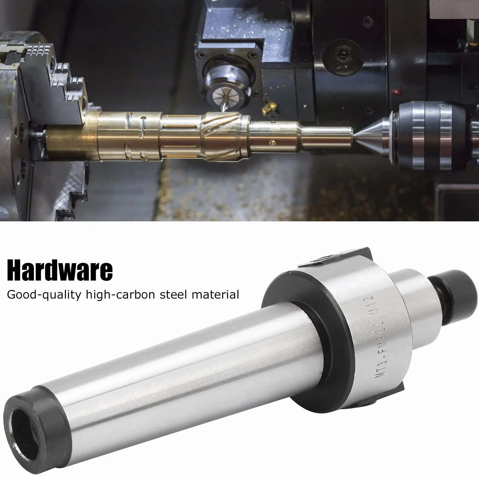 MT3-FMB22-M12 Portabrocas de pinza cónica, Portaherramientas CNC Herramientas de fresado, Adaptador de mandril frontal de acero de alto carbono Fresa frontal, para fresadora