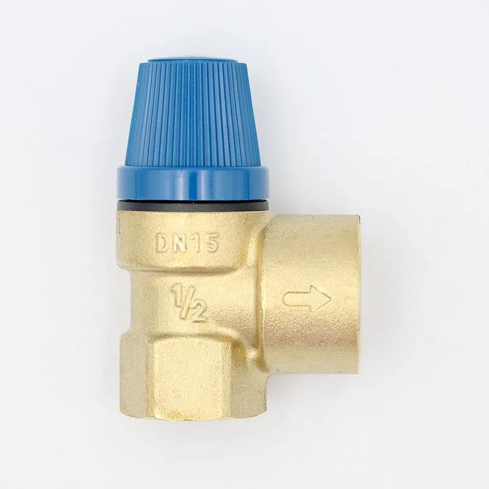 Caleffi Membrana Válvula de seguridad, 1/2 x 3/4 pulgadas, presión de respuesta, 10 bar, válvula de sobrepresión, válvula de calefacción, válvula de limitación de presión, válvula de diafragma