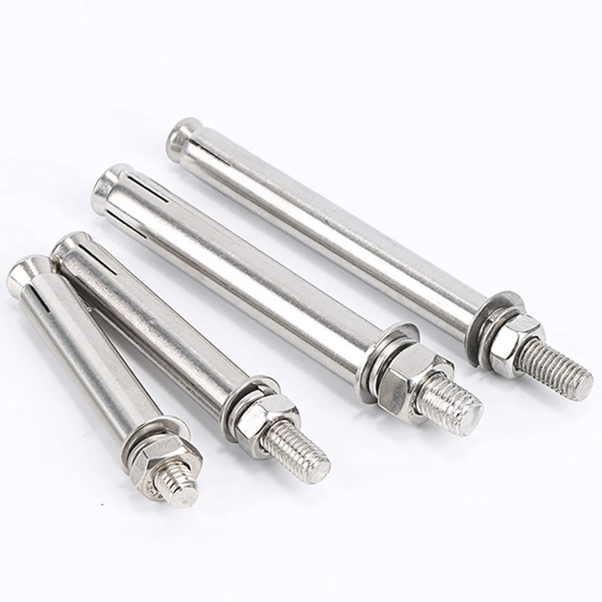 4 pernos de expansión de acero inoxidable M12: tornillos hexagonales de alta resistencia for hormigón y mampostería.(M12x100mm)