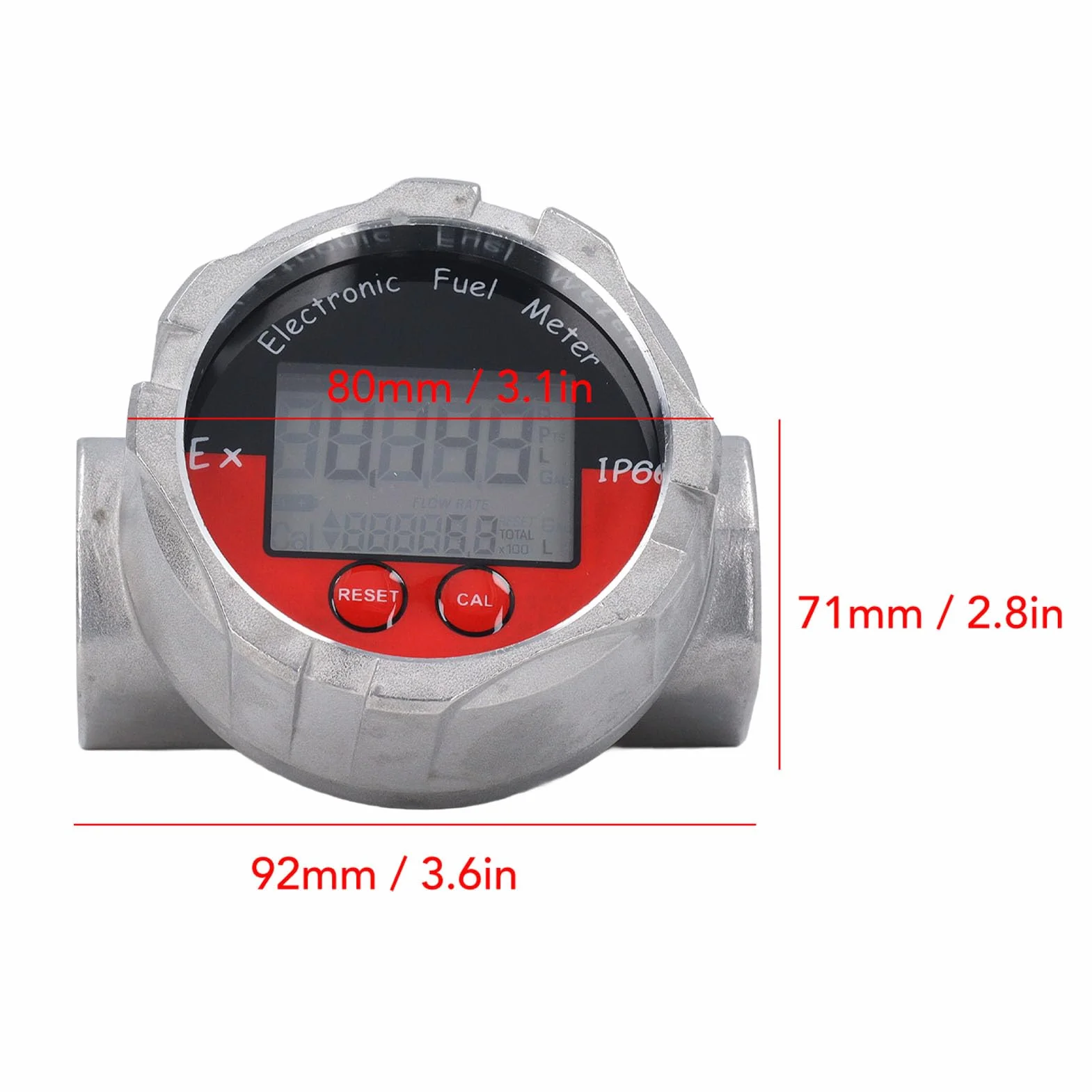 Medidor de Flujo de Turbina de Acero Inoxidable de 1 Pulgada, Medidor de Flujo Digital Electrónico, Agua Líquida de Acero Inoxidable, Gasolina, Aceite de Queroseno