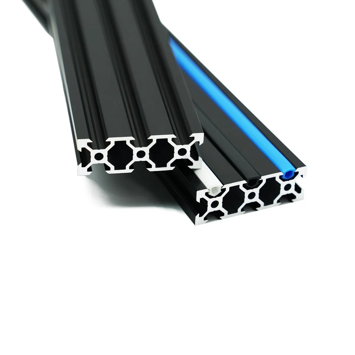 Iverntech 1PC 700mm 2060V Tipo Norma Europea Perfil de Aluminio Anodizado Negro Extrusión Riel Lineal para Impresora 3D y Máquina de Grabado Láser CNC DIY