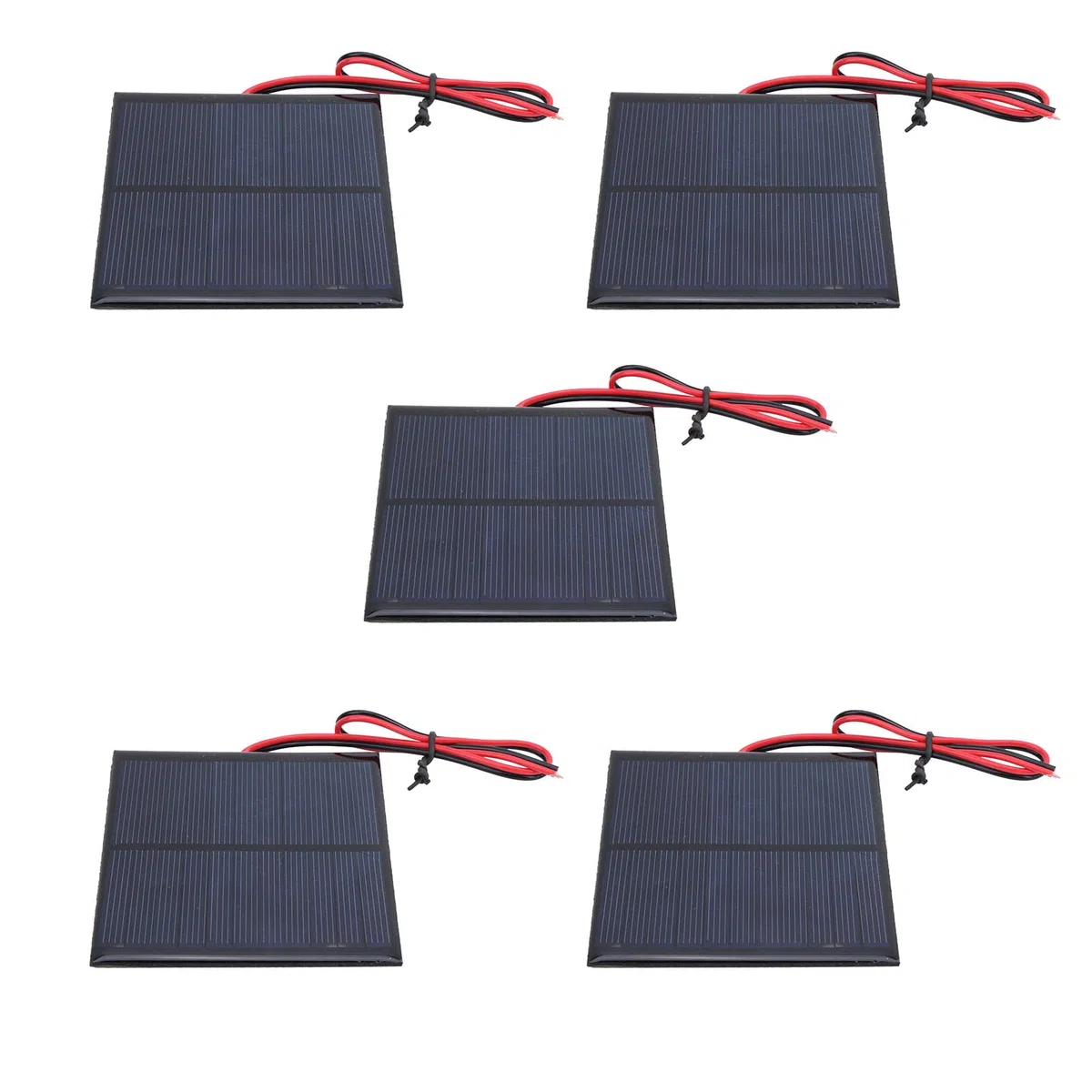 5Pcs Mini Panel Solar 90 * 80mm, DC5.5V 160mA Panel Solar Epoxi Módulo de Tablero de Energía Solar con 30cm Cable Rojo y Negro
