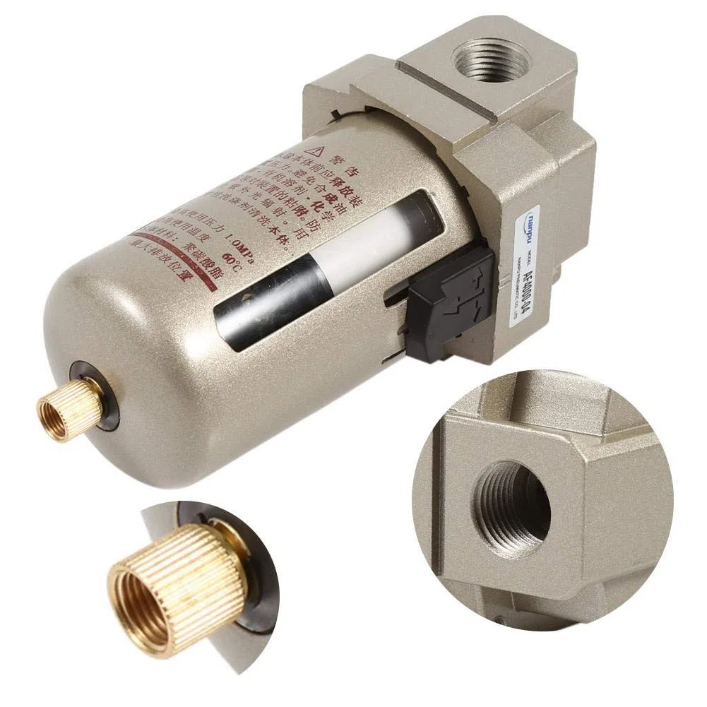 Compresor de filtro de aire- 1 pieza Durable 1/2 '' Compresor de filtro de aire Trampa de humedad del agua Separador Regulador Accesorios