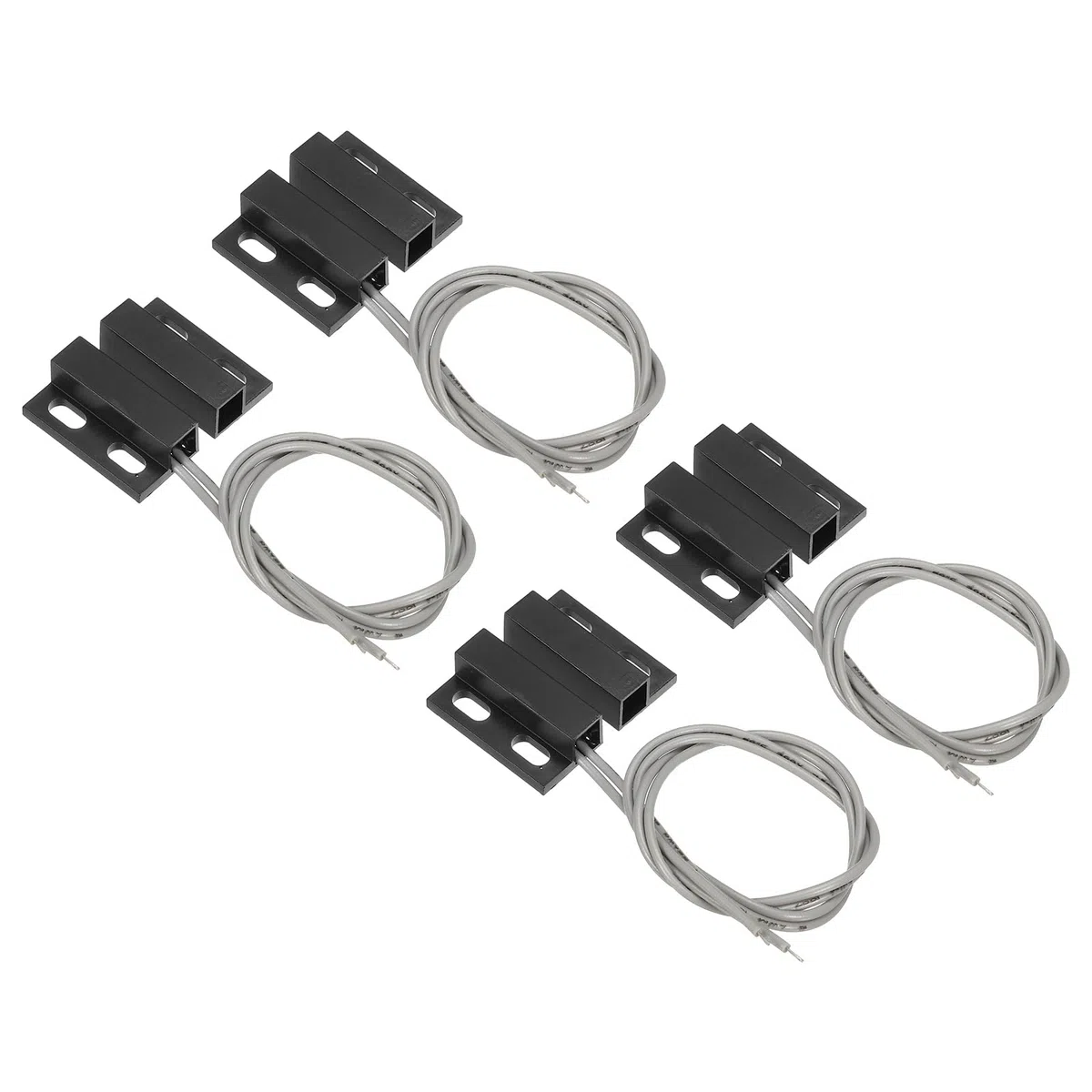 PATIKIL Magnético Lámina Interruptor, 4 Paquete NO Cableado Superficie-Montado Magnético Contacto Interruptor para Puerta Ventana, Negro