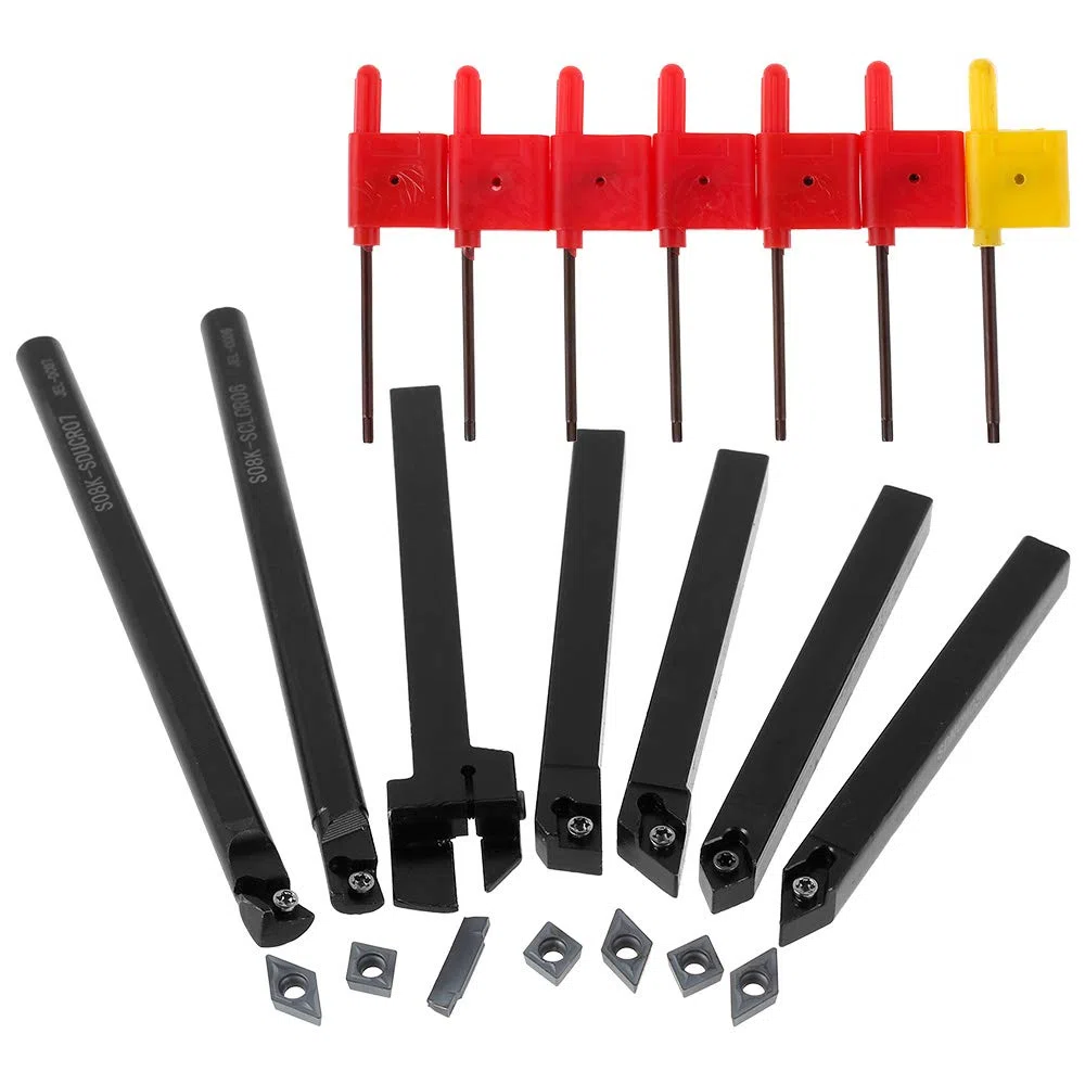 Juego de 21 herramientas de torno multifunción para herramientas de torneado con inserciones de carburo (8 mm)