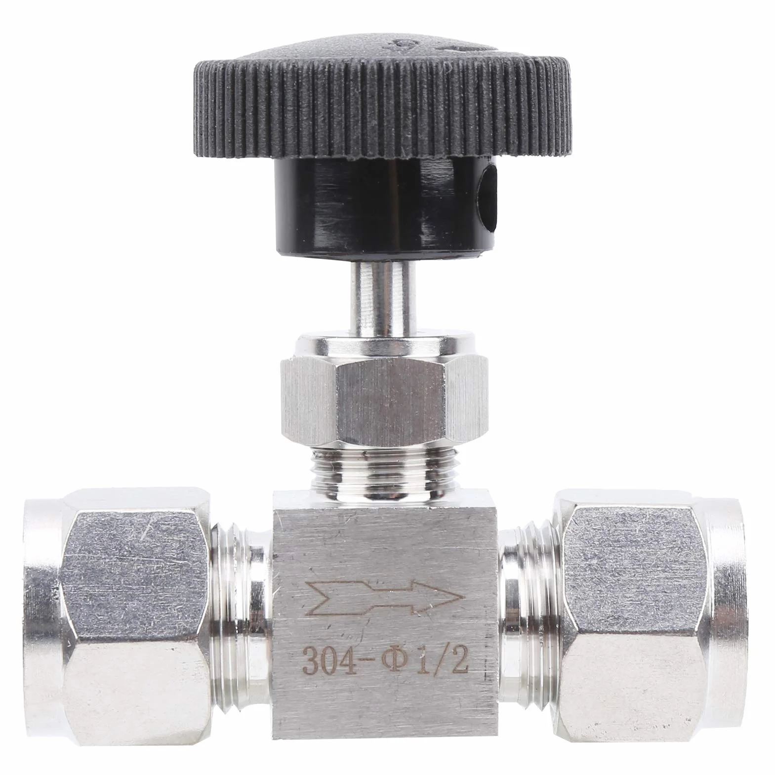 Válvula de Aguja de Alta Presión para Agua, Gas y Líquido - Control de Acero Inoxidable 304 (Ф1/2)
