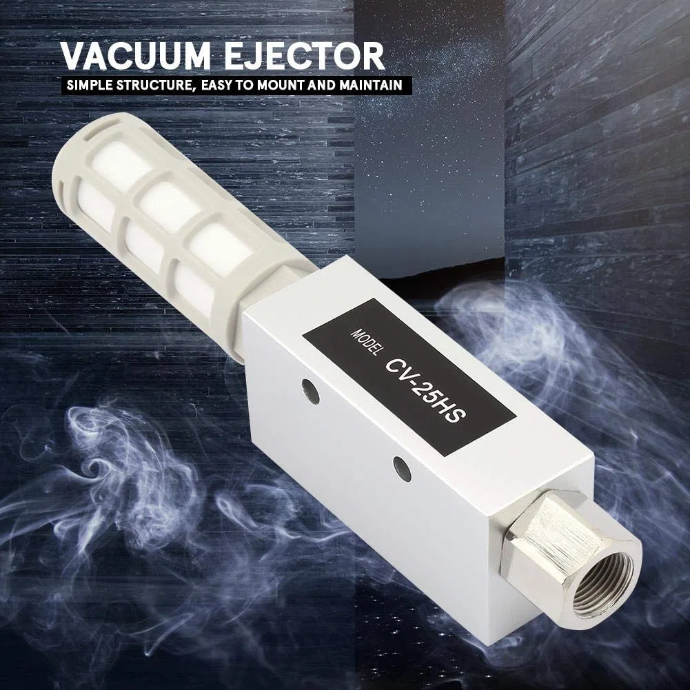 Akozon Generador de vacío,Eyector De Vacio Válvula Del Generador válvula de Control negativo con silenciador CV-25HS