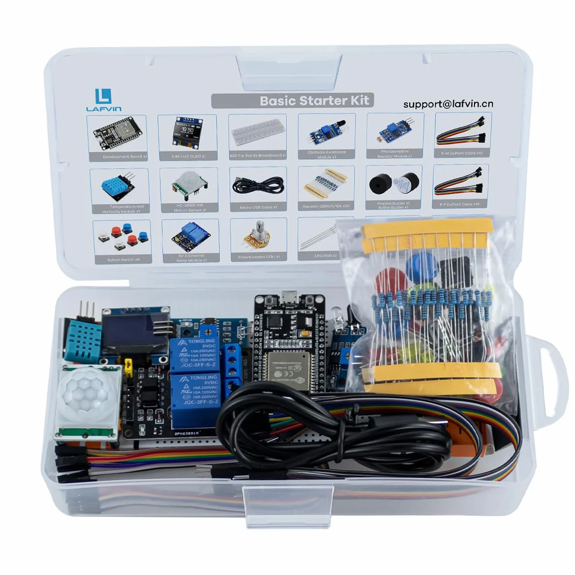 LAFVIN Kit básico de inicio para placa de desarrollo ESP32 ESP-32S WiFi I OT con tutorial compatible con Arduino IDE
