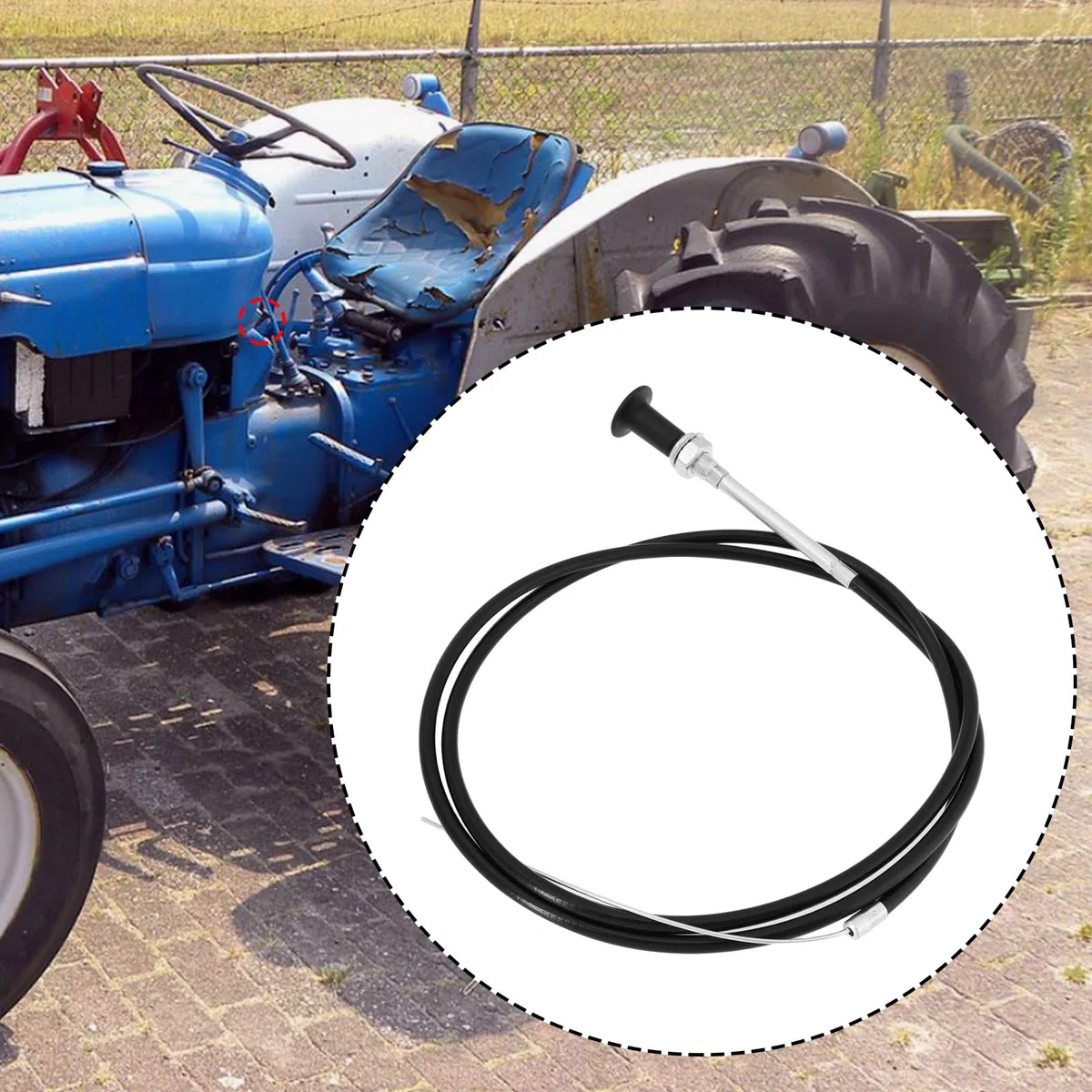 Cable de Parada de Tractor de 1690 Mm Compatible con Fordson Dexta Compatible con Super Dexta