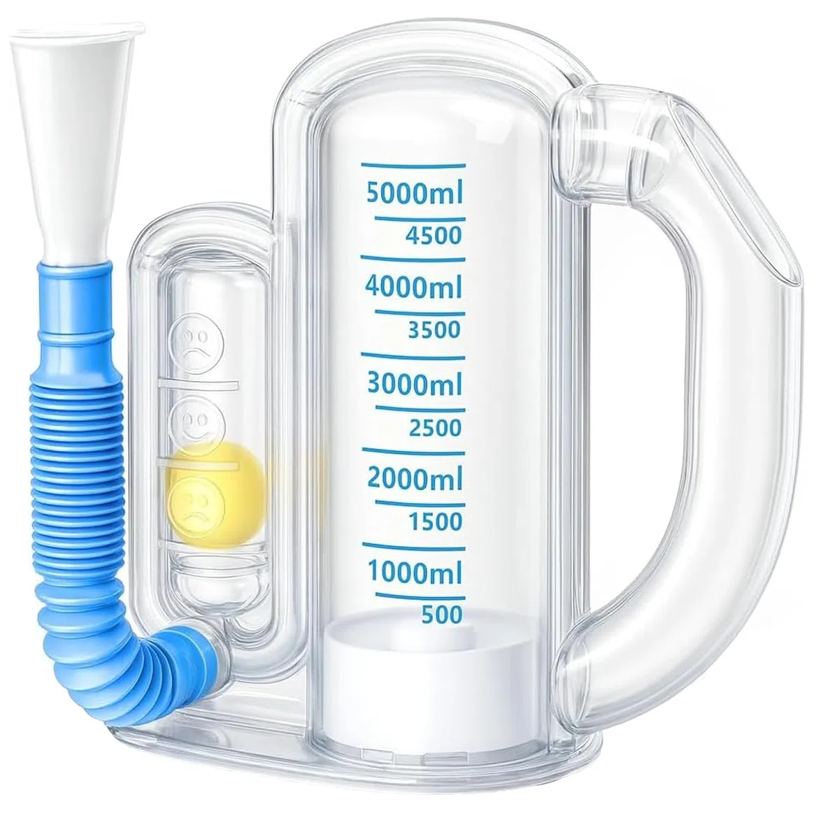 Espirómetro de incentivo, espirómetro de incentivo, dispositivo de ejercicio de respiración para adultos, para pulmones, entrenador de respiración profunda para niños y adultos, medición de capacidad