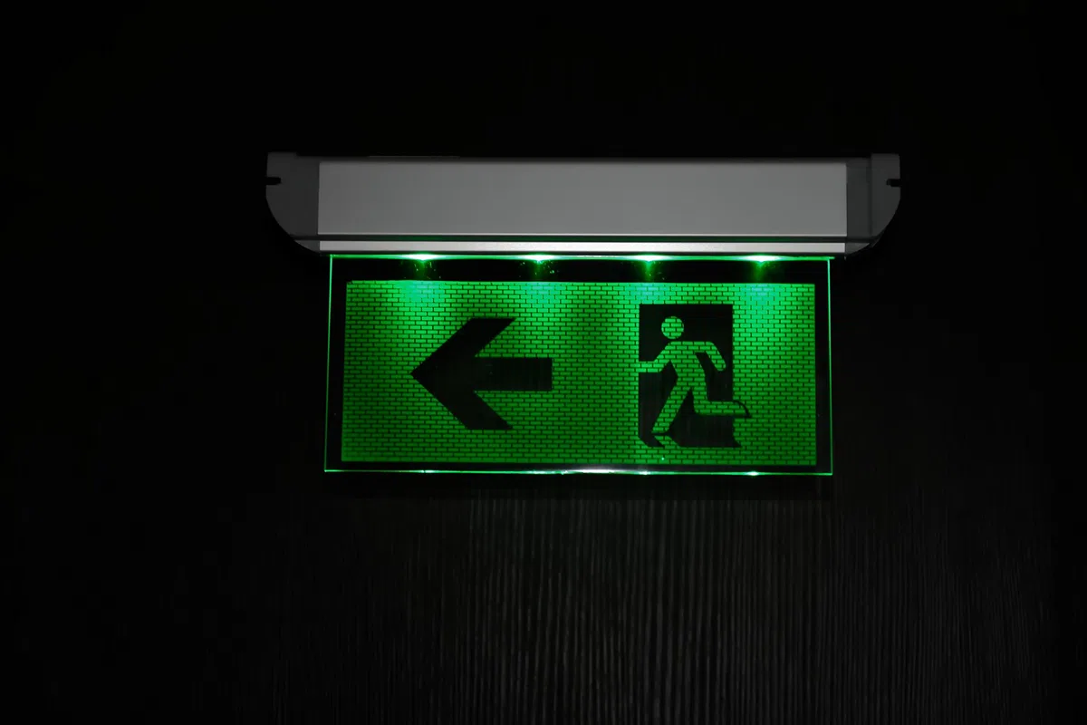 Not lámpara iluminación de emergencia Exit salida de emergencia ext – Luz de emergencia ext Flecha hacia la izquierda/derecha