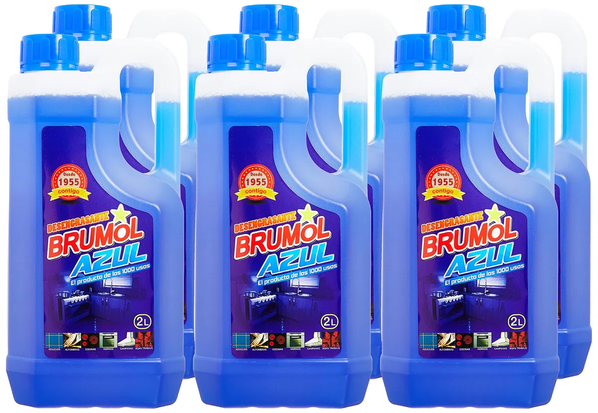 Brumol Desengrasante Azul - Paquete de 6 x 2000 ml - Total: 12000 ml