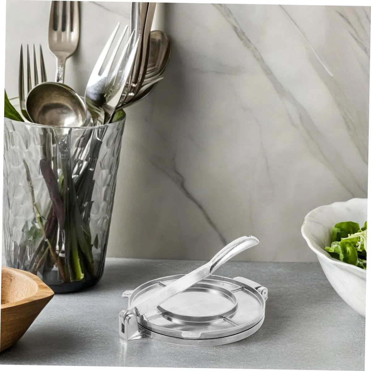 Mikikit Prensa Manual Diseño Fácil para Principiantes para Hacer Bolas de Masa y Molde para Empanadas de Aleación de Aluminio y Grosor Consistente