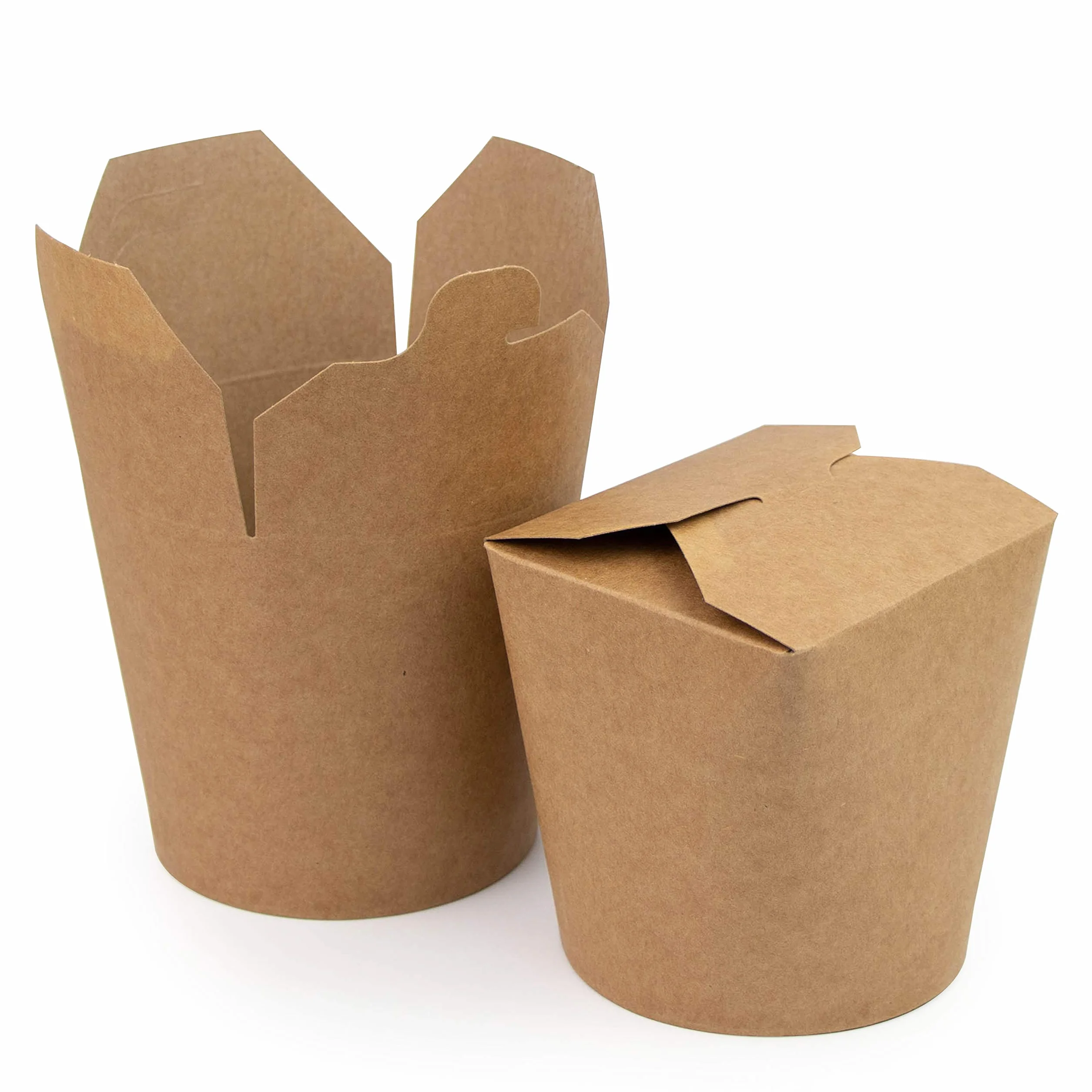 Paquete de 50 Cajas de Cartón Blanco, Pasta Box para fideos, pasta, platos preparados, platos asiáticos y orientales, ventas para llevar (Marrón, 780 ml)