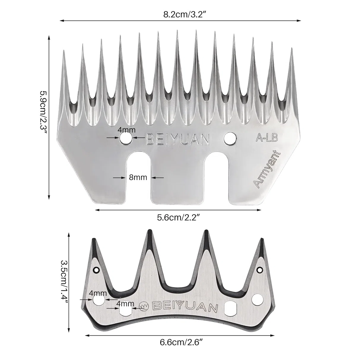 Peine y Cuchilla de acero inoxidable Para Esquiladora de Ovejas, para ovejas cabras, 13 dientes
