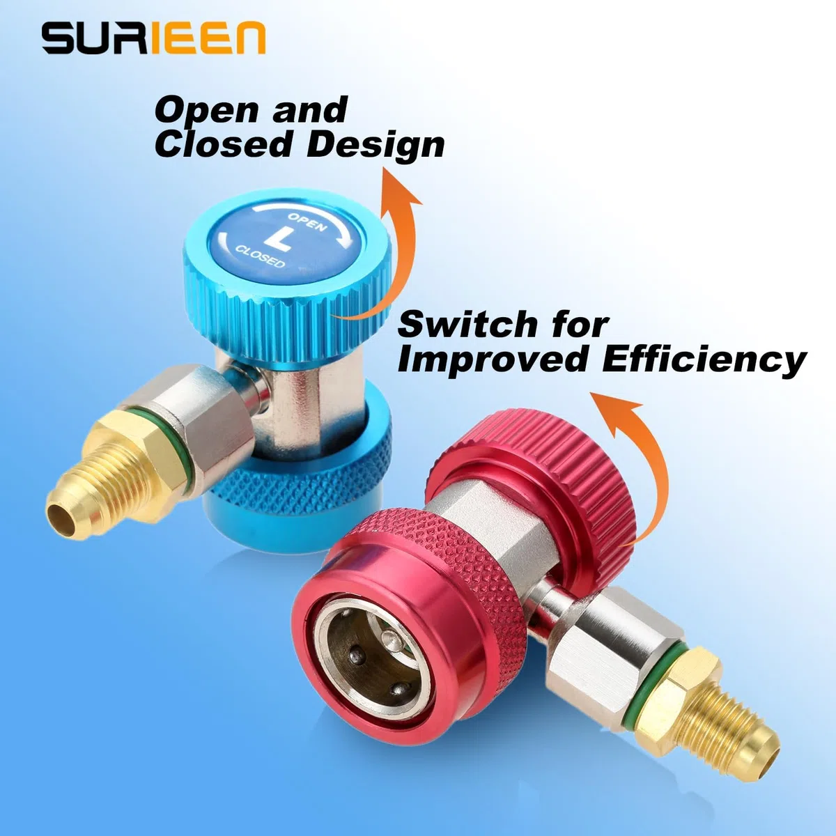 Ajustable R134A Acoplador Rápido Accesorios Alto-Bajo Conector, AC R134A Adaptador, 1/4 pulgadas SAE HVAC Accesorios, HVAC Freón Manómetro Manguera Conector Kit