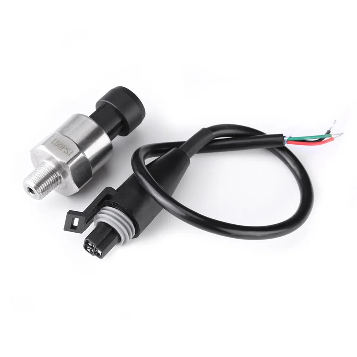 Transductor de presión Psi 1 / 8NPT Rosca Sensor de transductor de presión de acero inoxidable para fueloil Aire Agua (150 PSI)