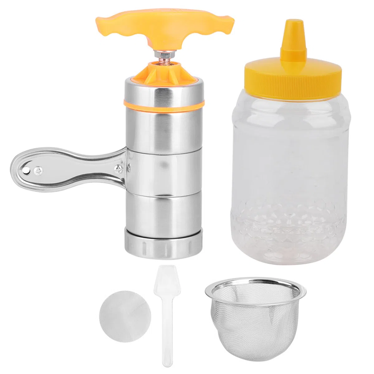 Extractor de miel, equipo extractor de miel, extractor de miel manual Extractor de miel portátil de acero inoxidable, miniexprimidor de miel herramienta exprimidora
