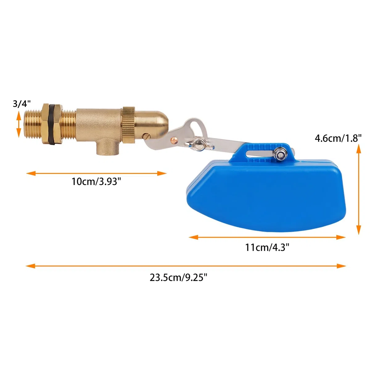 Válvula de flotador de 3/4 pulgadas, válvula con flotador y brazo ajustable, humidificador de alimentación automática para ganado