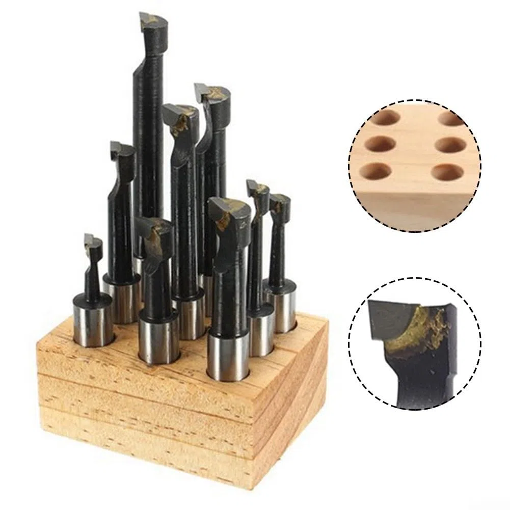 Barras de mandrinar de vástago, juego de 9 barras de mandrinar de aleación de 12 mm para taladro de 50 mm para barra de perforación cónica MT3-M12 para fresado de torno