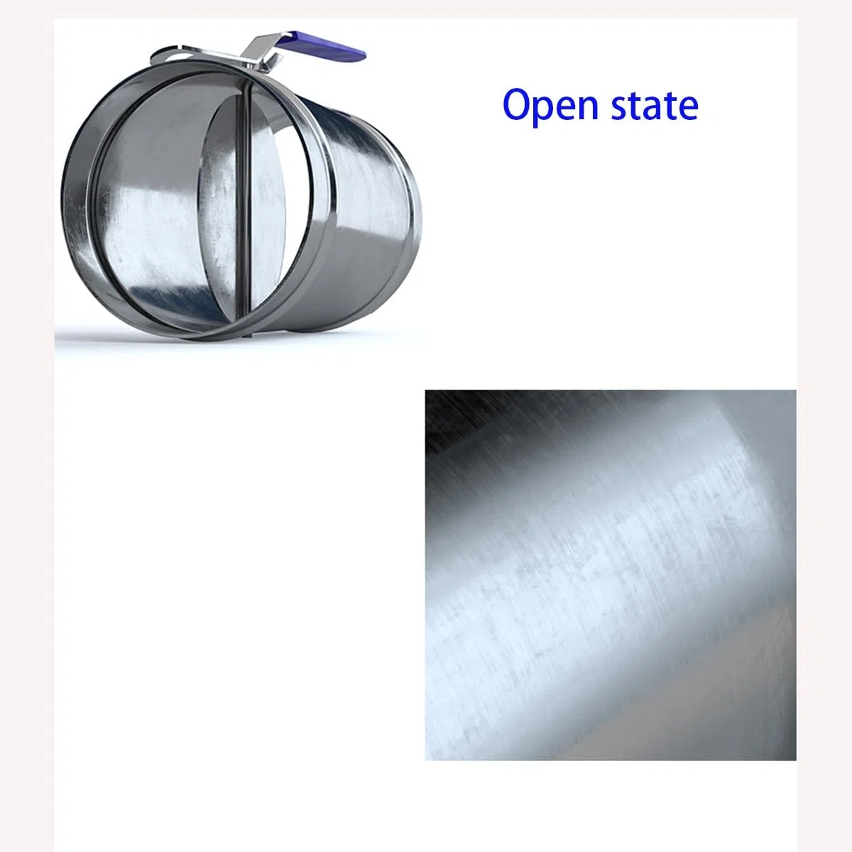 Válvula De Control Volumen Aire Válvula Tubo Redondo Válvula De Aire con Mango De Estaño Galvanizado Manual Válvula Compuerta De Aire Manual Interruptor De Compuerta Ventilación(125mm)