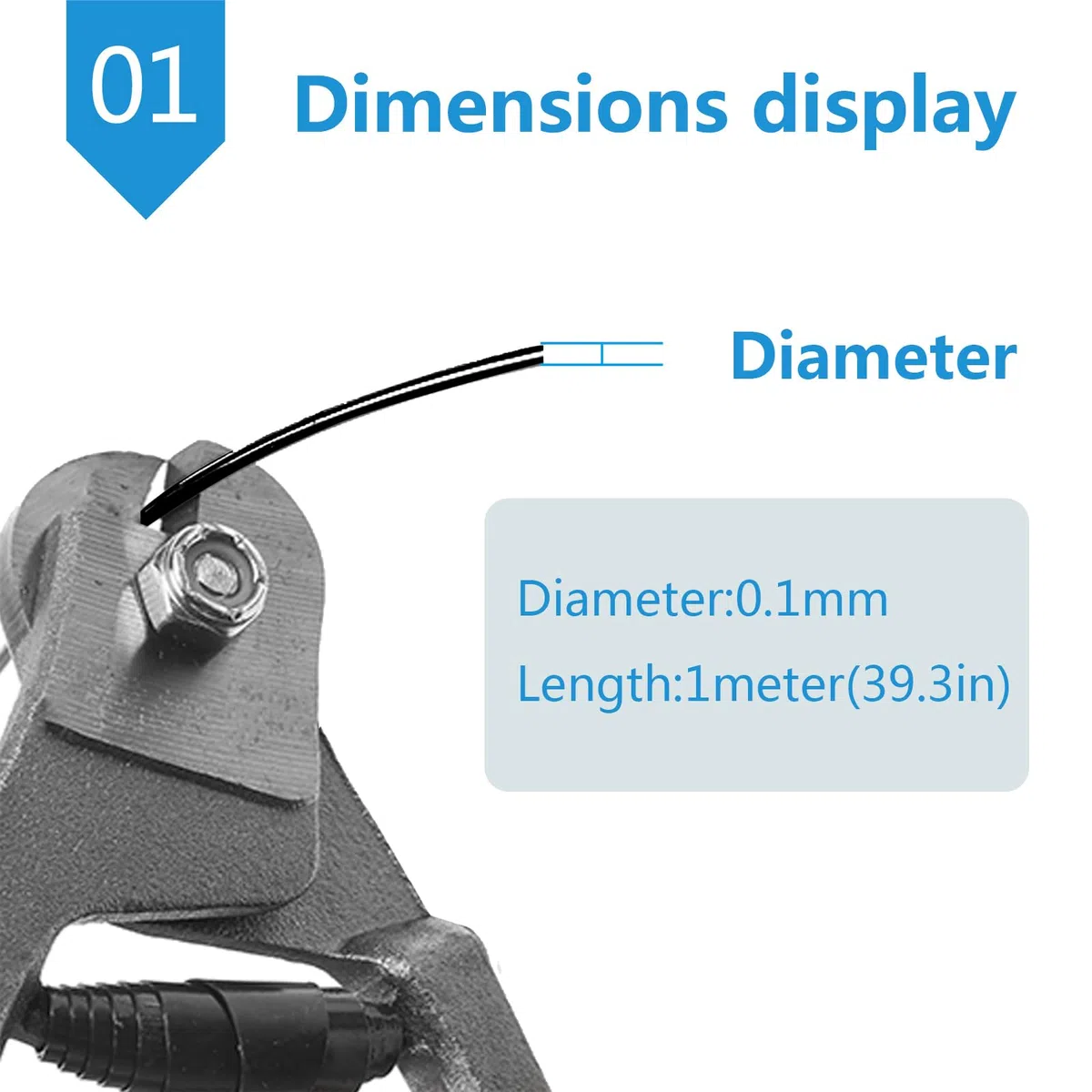 Alambre de Nitinol con Memoria de Forma - Alambre Negro Preentrenado de 1 Metro for Piezas de Hardware, Alta Resistencia al Calor y Superelasticidad(0.1mm)