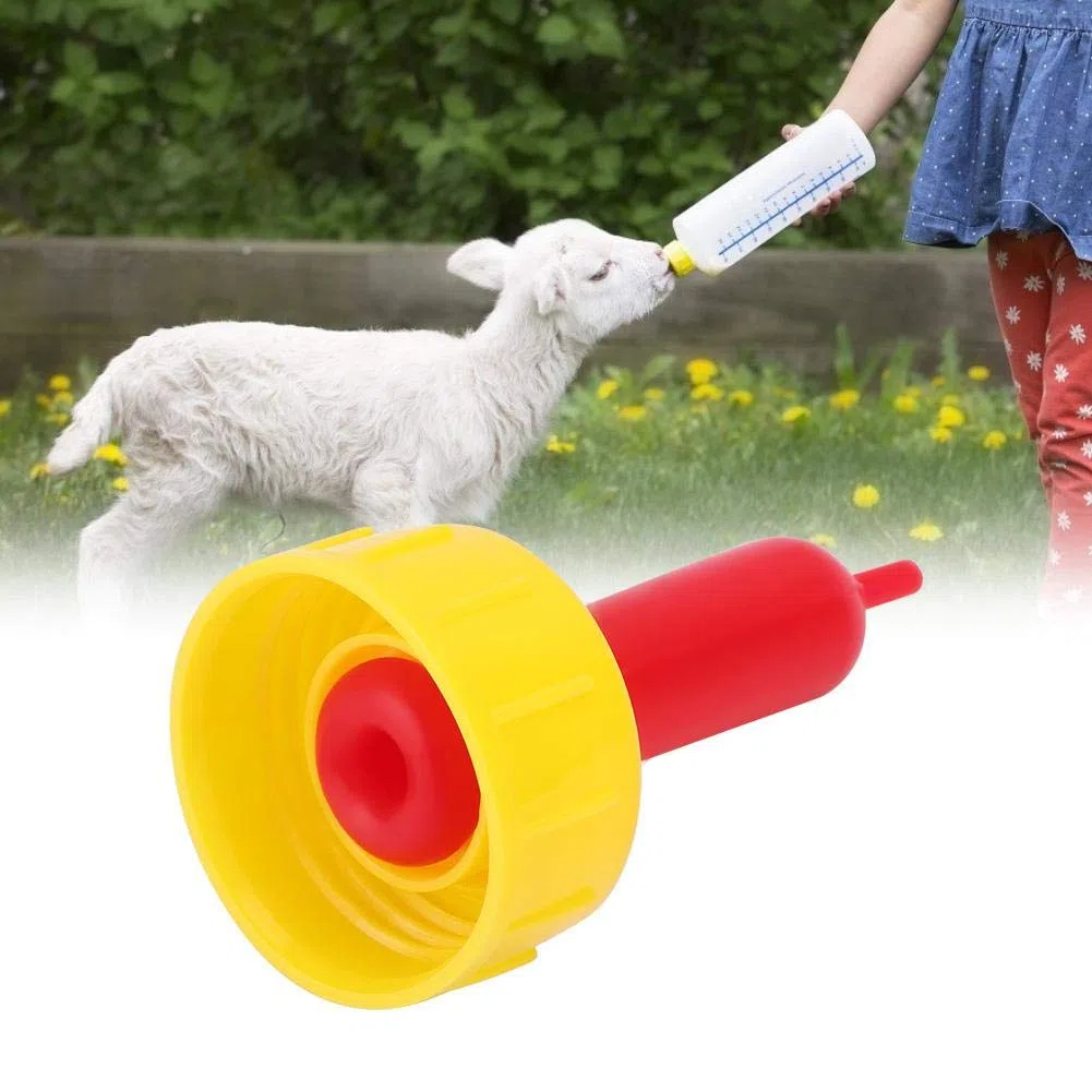 50 Unids Oveja Cabra Cordero Leche Bebida Pezones Pequeños animales Bebida de leche Pezón Cordero Tetas Biberón Pezones Suave silicona Chupete para alimentación Cordero huérfano