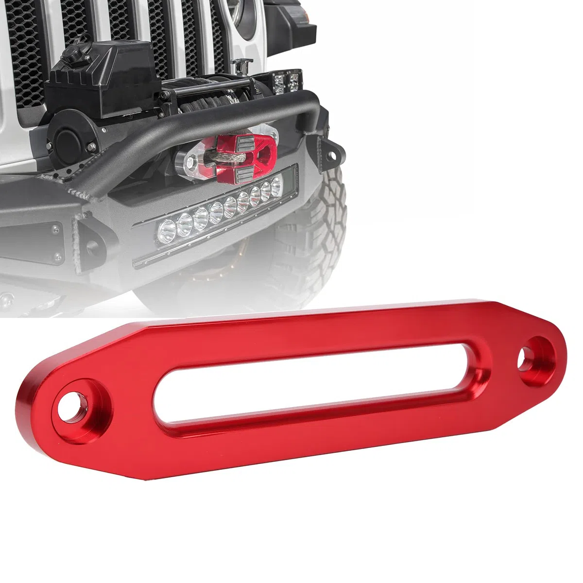 Buachois Cabrestante Estilo Hawse Guia de Paso Guía Puerto Bloque de Cuerda Bloqueador de Cuerda Cabrestante de Vehículo Todoterreno Cabrestante de Cuerda de Nailon Accesorios 10 Pulgadas(Rojo)
