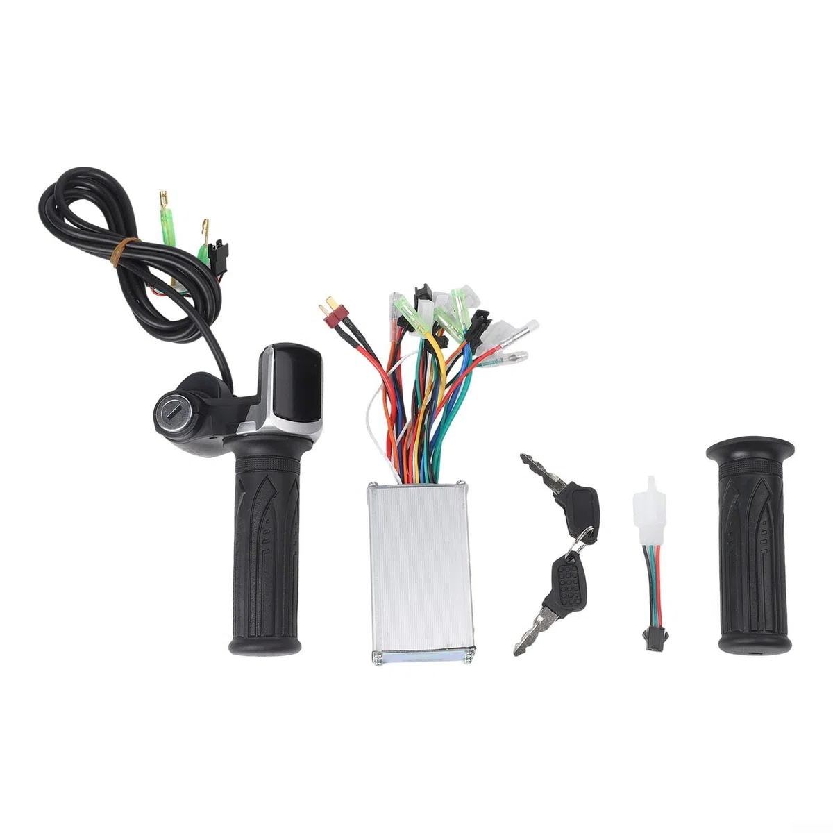 Juego de controlador de bicicleta eléctrica, controlador de motor sin escobillas, pantalla LCD, kit de manillar del acelerador, para bicicleta eléctrica de 24 V, 36 V, 48 V, 250 W, carcasa de