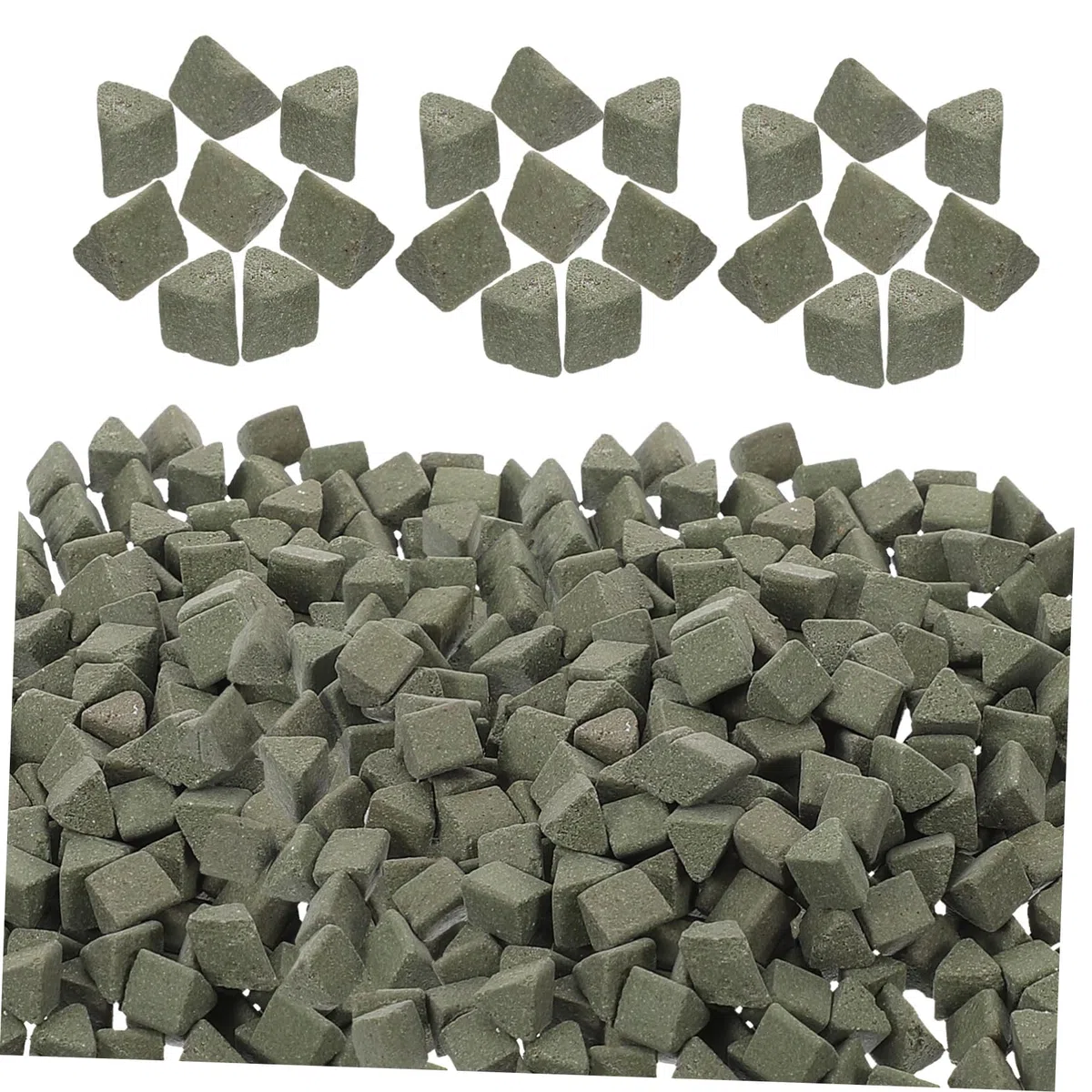 Medios Abrasivos Triangulares para Pulidoras Vibratorias, Abrasivo para Pulido Rápido y Pulido de Bricolaje, Paquete de 450 G para Pulir Piedras, Cerámica y Minerales en Trabajos