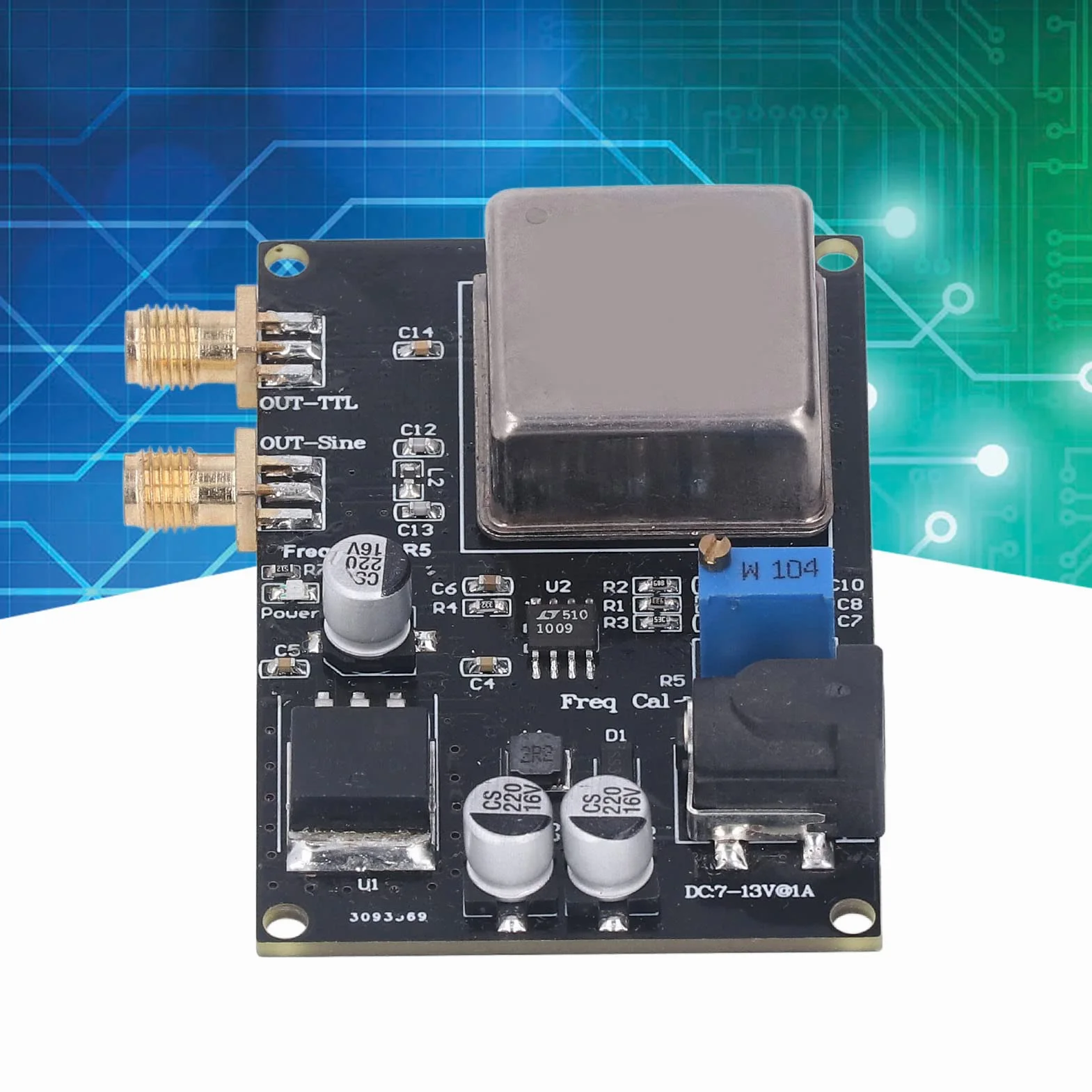 Placa termostática de cuarzo de 10 MHz, ruido de fase extremadamente bajo, módulo de referencia estándar de frecuencia OCXO, multifuncional para sistemas de audio