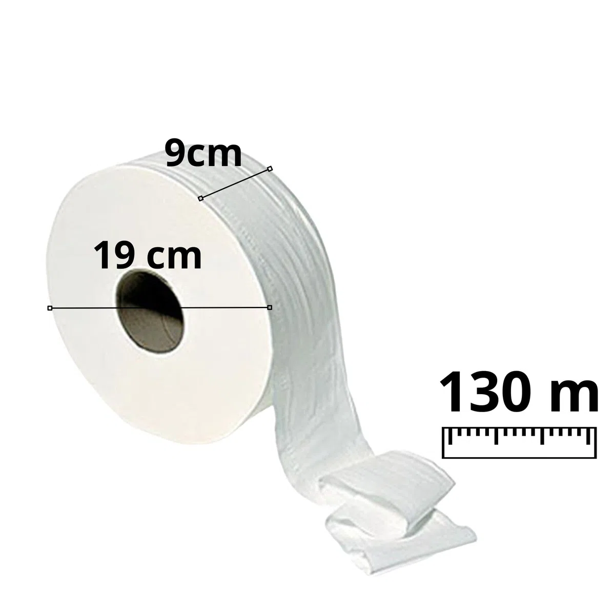 Papel higiénico industrial 125 metros Lecasa, 100% tisú 18 rollos suaves y absorbentes
