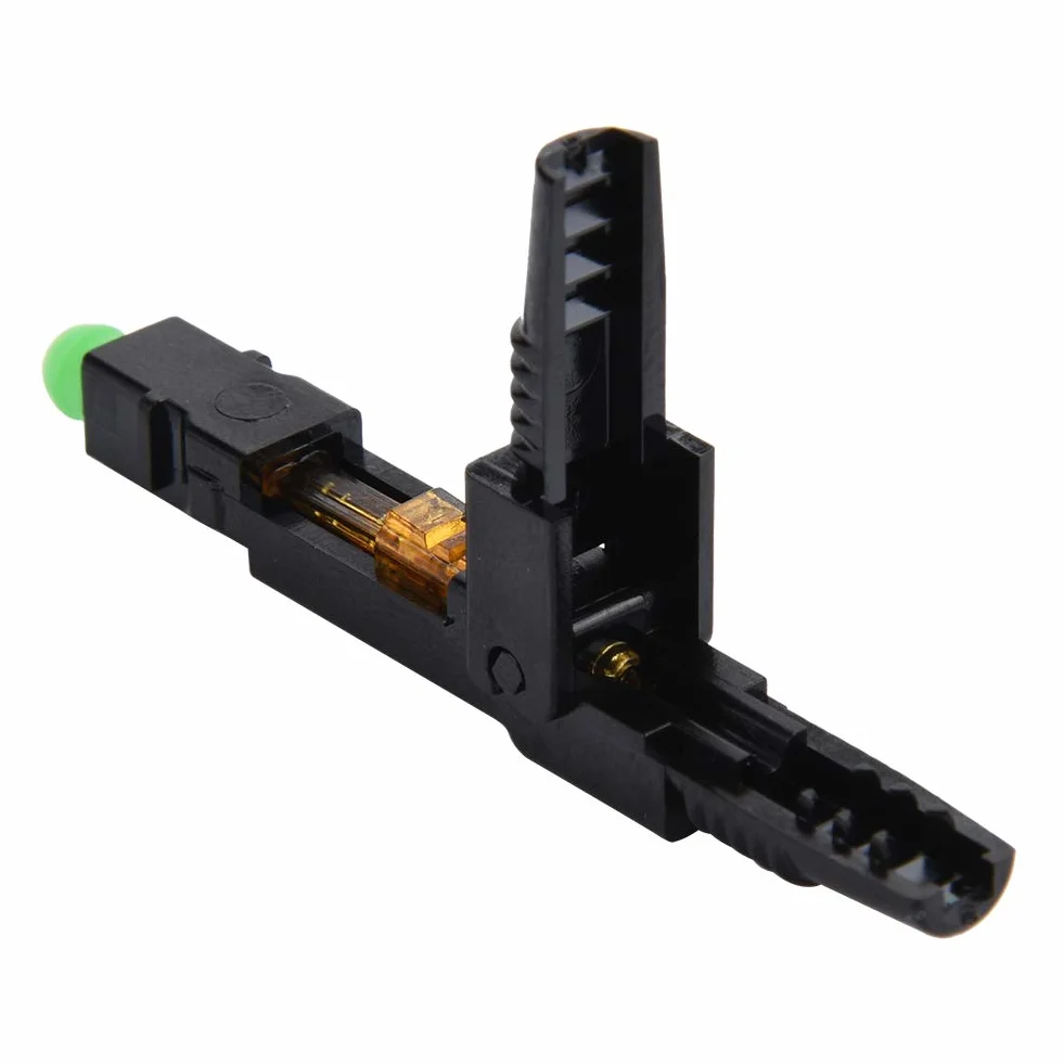 Vikye 100 piezas de conexión rápida de fibra óptica SC/ integrado Adaptador de conexión rápida con sensor de longitud de fibra óptica para FTTH