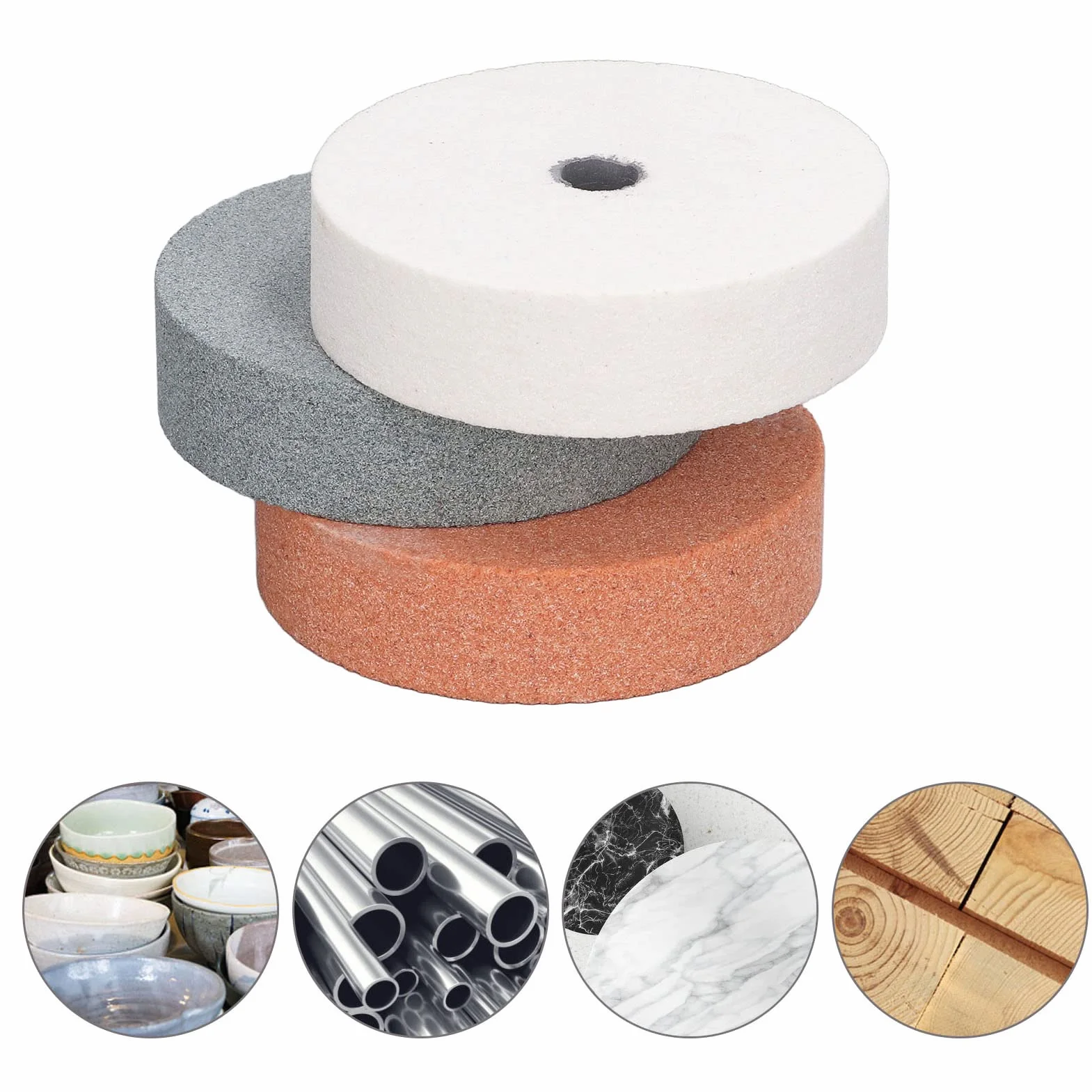 Muela Abrasiva, Rueda de Pulido Rueda Pulidora, 3 Piezas de Ruedas de Pulido de 75 Mm de Diámetro Exterior de 10 Mm para Trabajar la Madera