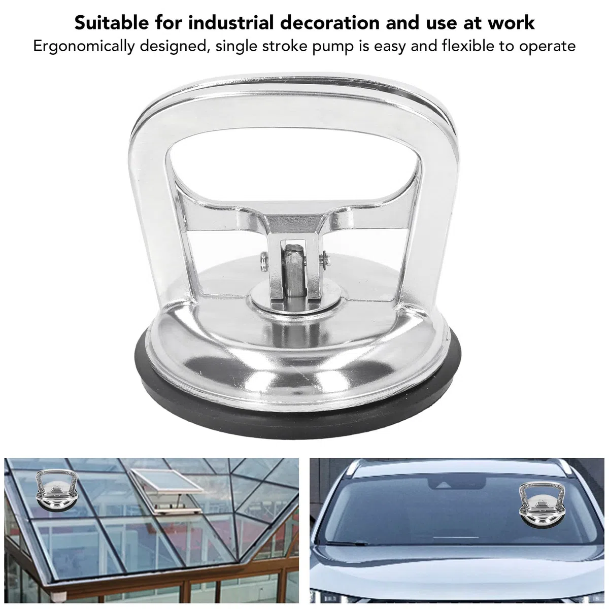Libro de vidrio de succión de vacío levantador de aluminio pesado de aluminio vaso de succión de vidrio con copa de succión con 80 kg de fuerza de succión vertical para objetos (1 mandíbula)