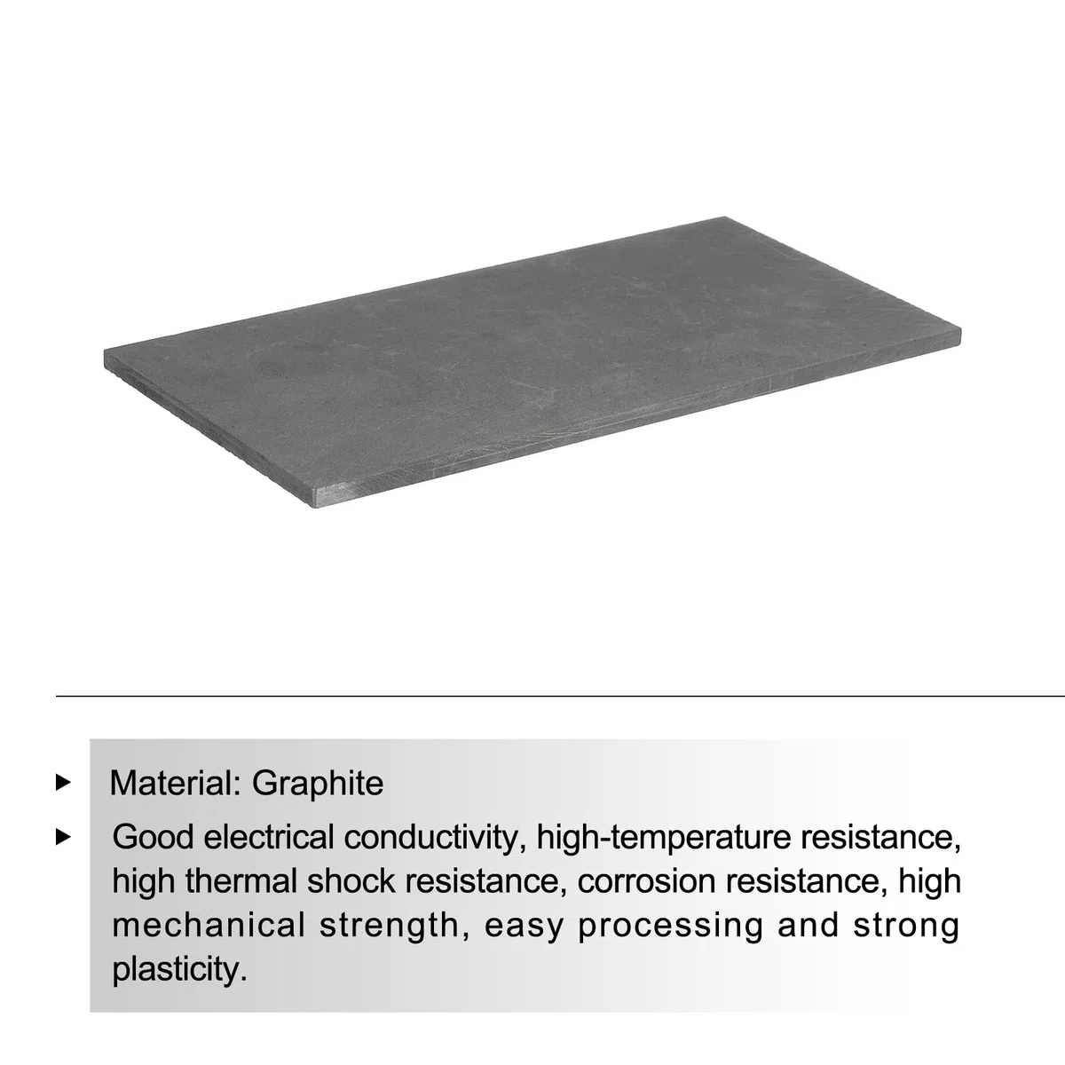 sourcing map Grafito Bloque Lingote Rectángulo Grafito Electrodo Placa Tablero 200x100x5mm para Fusión Fundición, Electrólisis Galvanizado