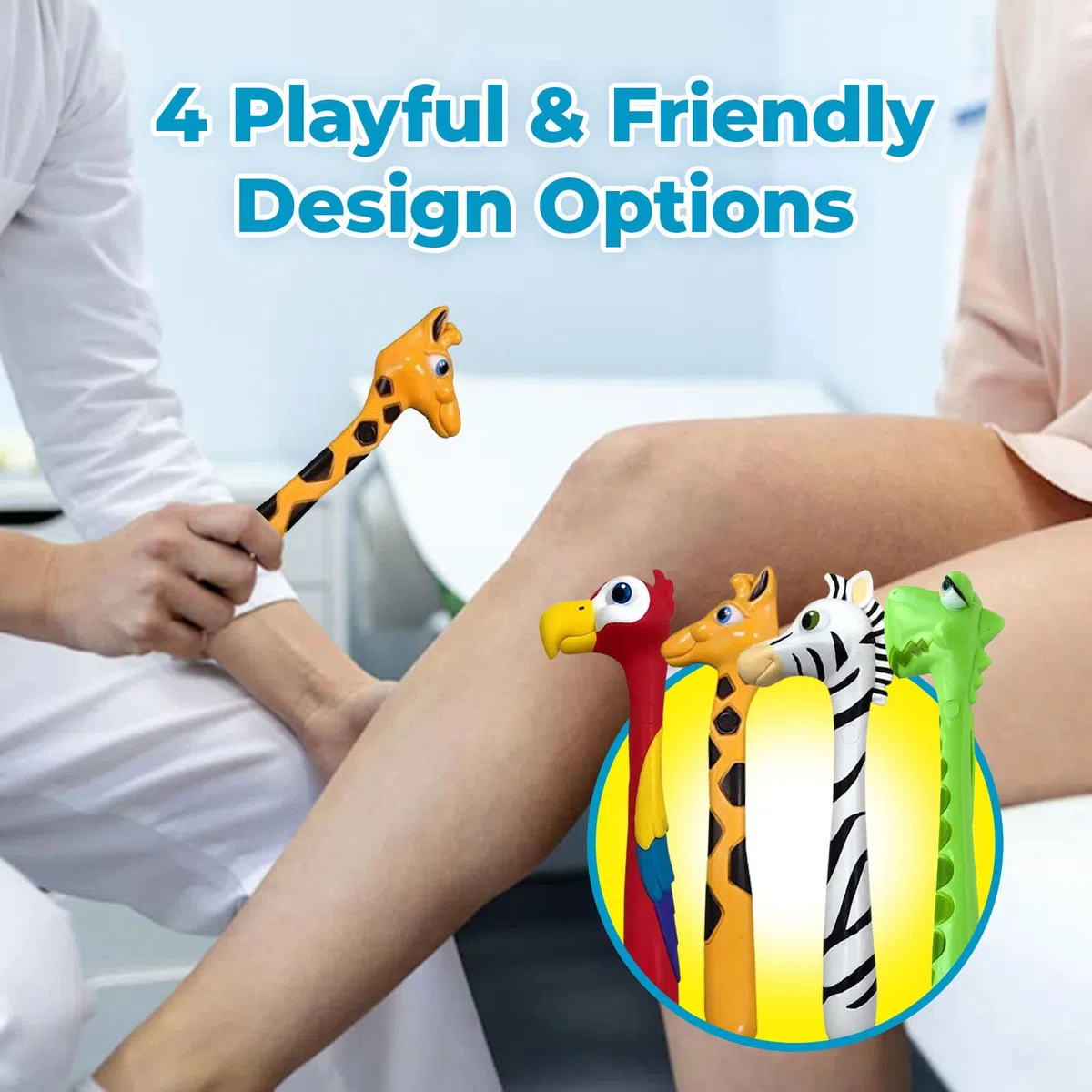Pedia Pals Martillo reflejo de jirafa para niños, martillo de percusión pediátrico con diseño fácil de usar, no tóxico y sin látex, herramienta cómoda y relajante para médicos y enfermeras en clínicas