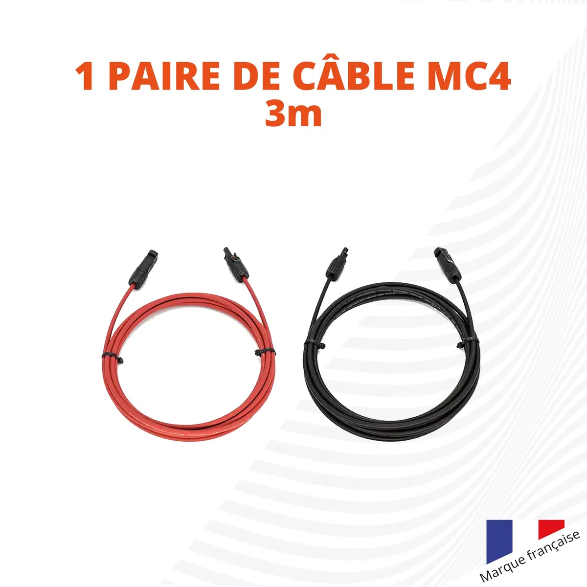 Wonder Full Energy - Lote de 2 Cables MC4 para Panel Solar (3 m), Conector Hembra y Macho para Sistemas fotovoltaicos