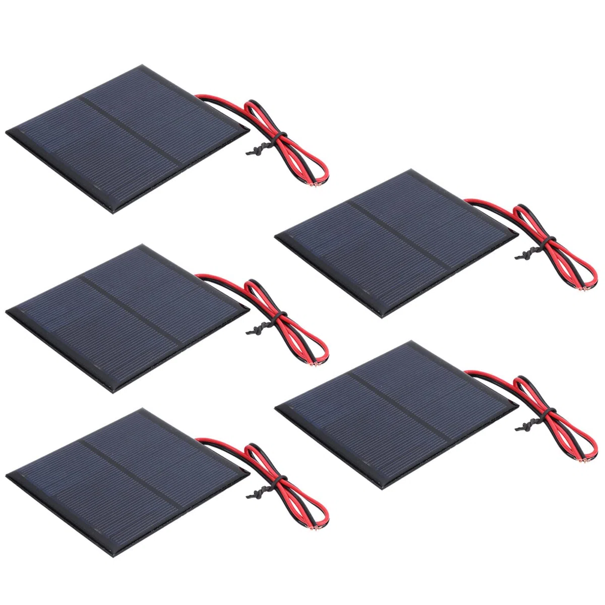 5Pcs Mini Panel Solar 90 * 80mm, DC5.5V 160mA Panel Solar Epoxi Módulo de Tablero de Energía Solar con 30cm Cable Rojo y Negro