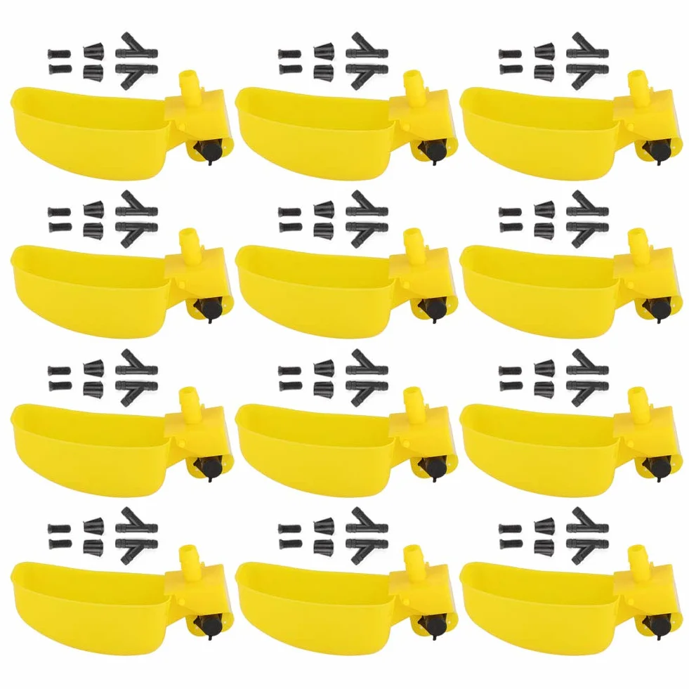 12 tazas de agua de codorniz para palomas, bebedero automático para pájaros, bebedero para pájaros, taza para beber, cuenco, sistema de riego para aves, herramientas agrícolas para jaulas, bebederos p