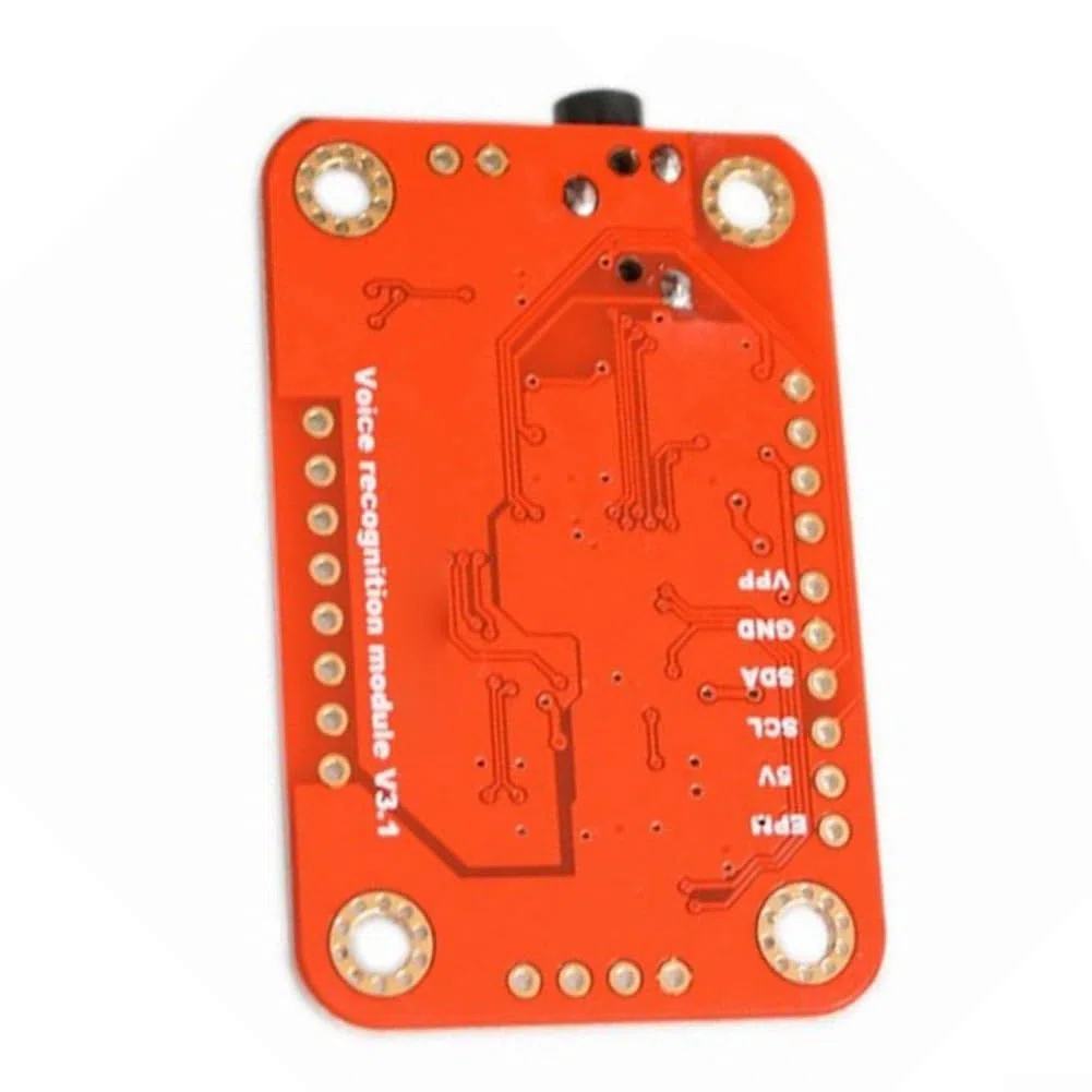 Módulo de reconocimiento de voz V3 para, permite 7 comandos de voz simultáneos y 80 entradas personalizadas, con control UART GPIO y conector de micrófono de 3,5 mm