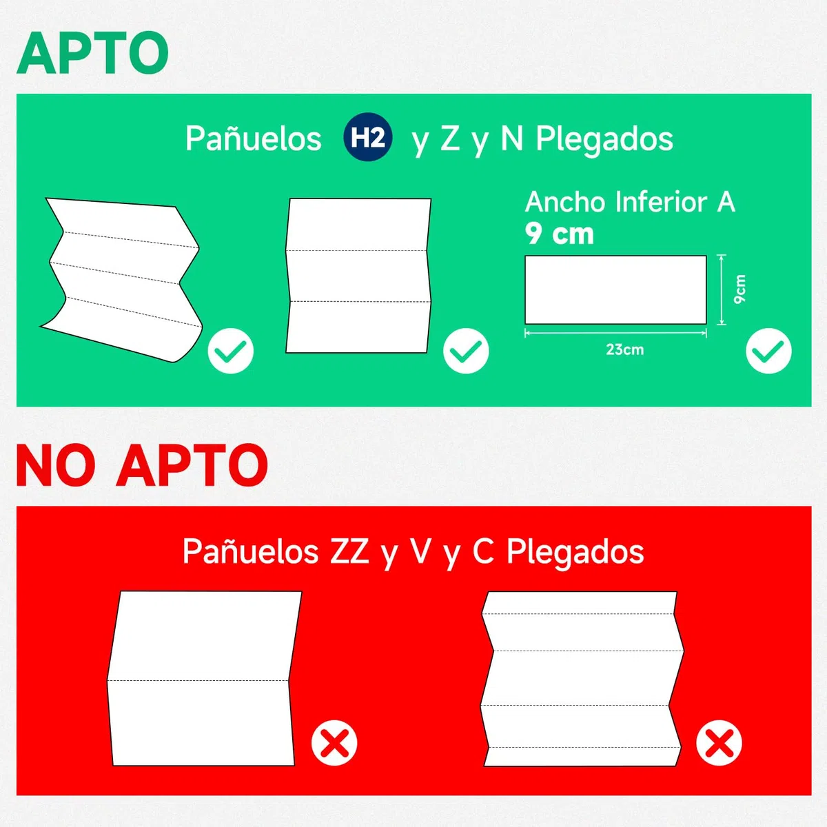 AIKE 400 Hojas Comercial Dispensador Papel Secamanos Gran Capacidad Pared, para H2 & Z-Plegados Papel Plegado de Tamaño 23 X 9 cm o Inferior Dispensador Papel Manos para Hotel Restauran