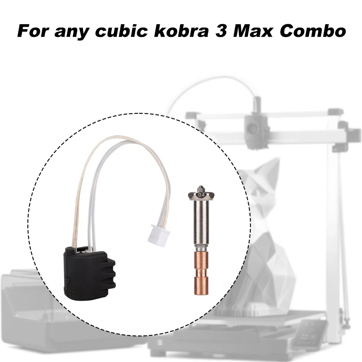 Conjunto de Calentamiento Extremo Caliente y Boquilla Integrada de 0,4 mm para Anycubic Kobra 3 Max y Combo, Reemplazo Cabezal Impresión Alta Velocidad con Boquilla Integrada Alto Flujo
