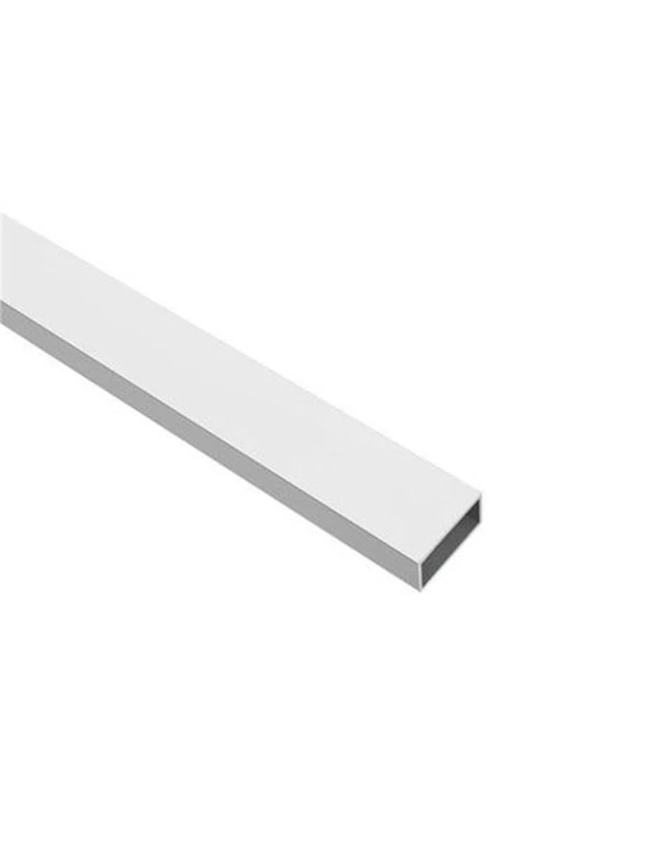 JARDIN202 - Perfil de Aluminio Blanco - Tubo rectangular - x3 unds - 2'10m | 20 x 10 mm -