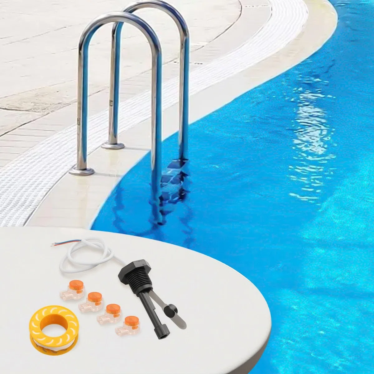 Interruptor de flujo para sistemas de clorador salino Intellichlor, pieza de repuesto 520736, para modelos IC-15/IC-20/IC-40/IC-60, detección de flujo de agua y temperatura, instalación con cable y