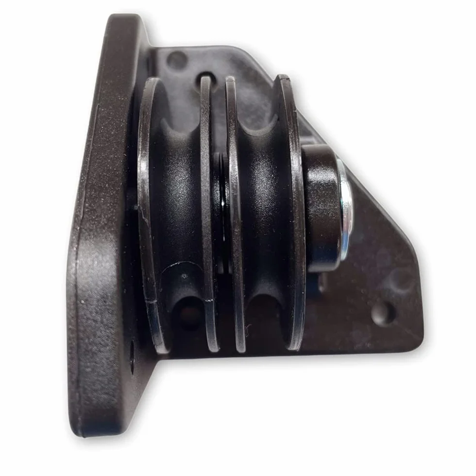Teletoldo – Polea Doble Lateral Negra para Pérgola Profesional Grande ● Reenvío de Cuerda 6 mm ● Uso Lateral en Toldos Correderos ● Alta Resistencia y Durabilidad ● Fabricada para Tolderos