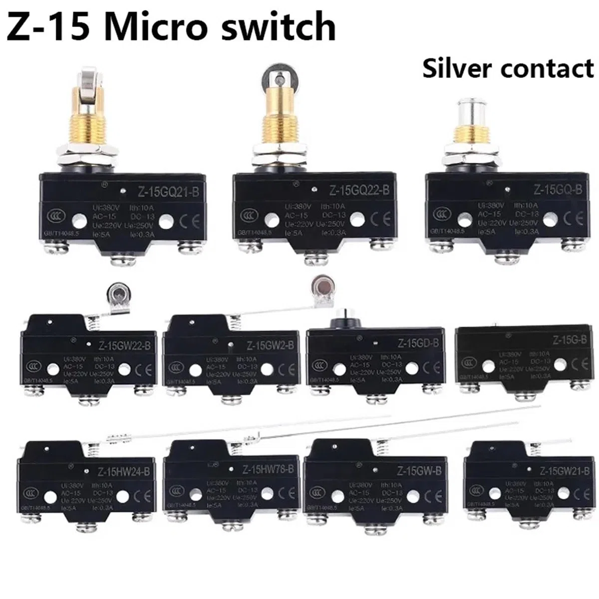 Microinterruptor de límite de recorrido Z-15GQ-B Z-15GW22-B (1 unidad)(Z-15GQ22-B)