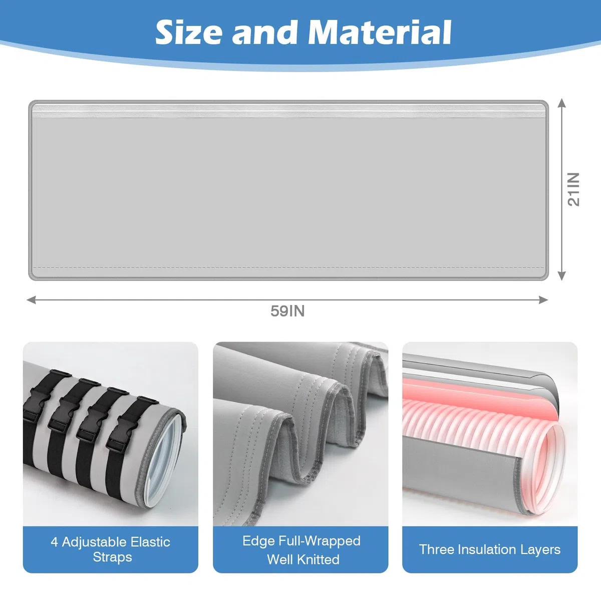 Funda Aislante para Manguito de Extracción de Aire Acondicionado Portátil, Tres Capas Aislamiento, Compatible Manguitos 130mm y 150mm, Instalación Sencilla con 4 Correas Ajustables (Negro)
